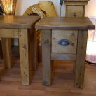 Reclaimed Pine hand crafted rustic Side Table with drawer