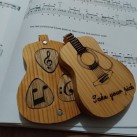 Handcrafted, Acoustic Guitar shaped Plectrum Box